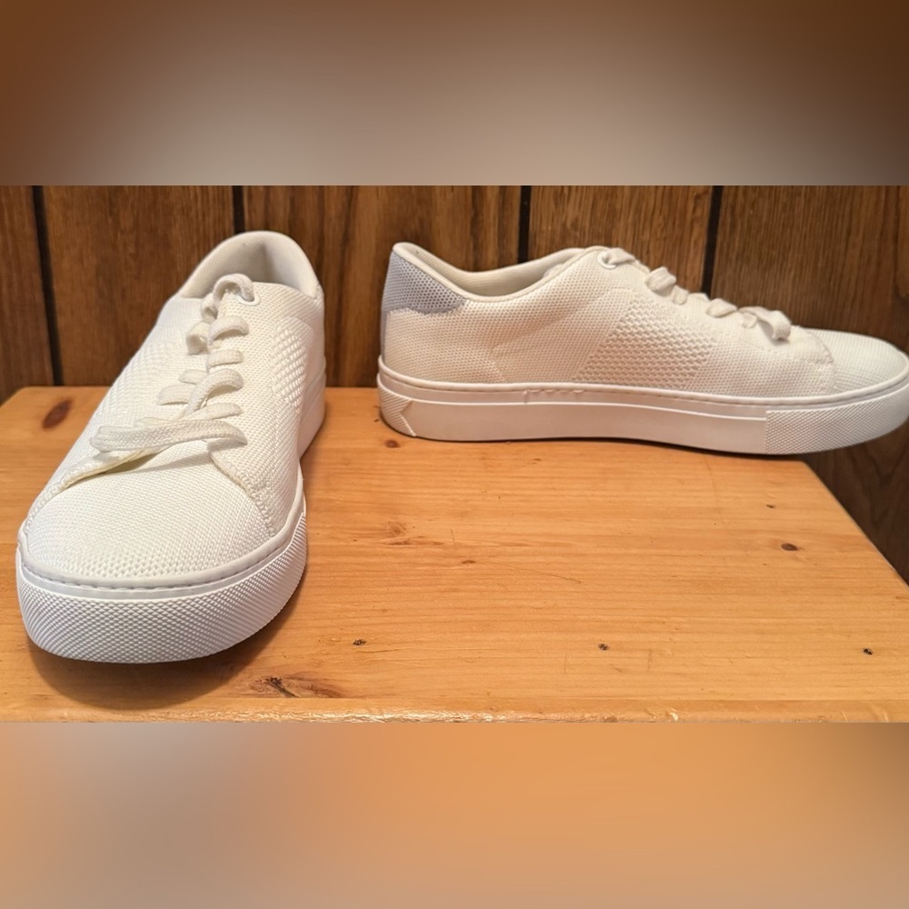 Men GREATS BROOKLYN White Royale Knit Lace Up Sneaker Shoe Sz 8 Low Top Tennis